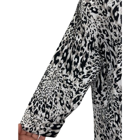 Chicos Additions Leopard Print Zip Lightweight Half Sleeve Jacket Size 2 US L - Picture 4 of 8